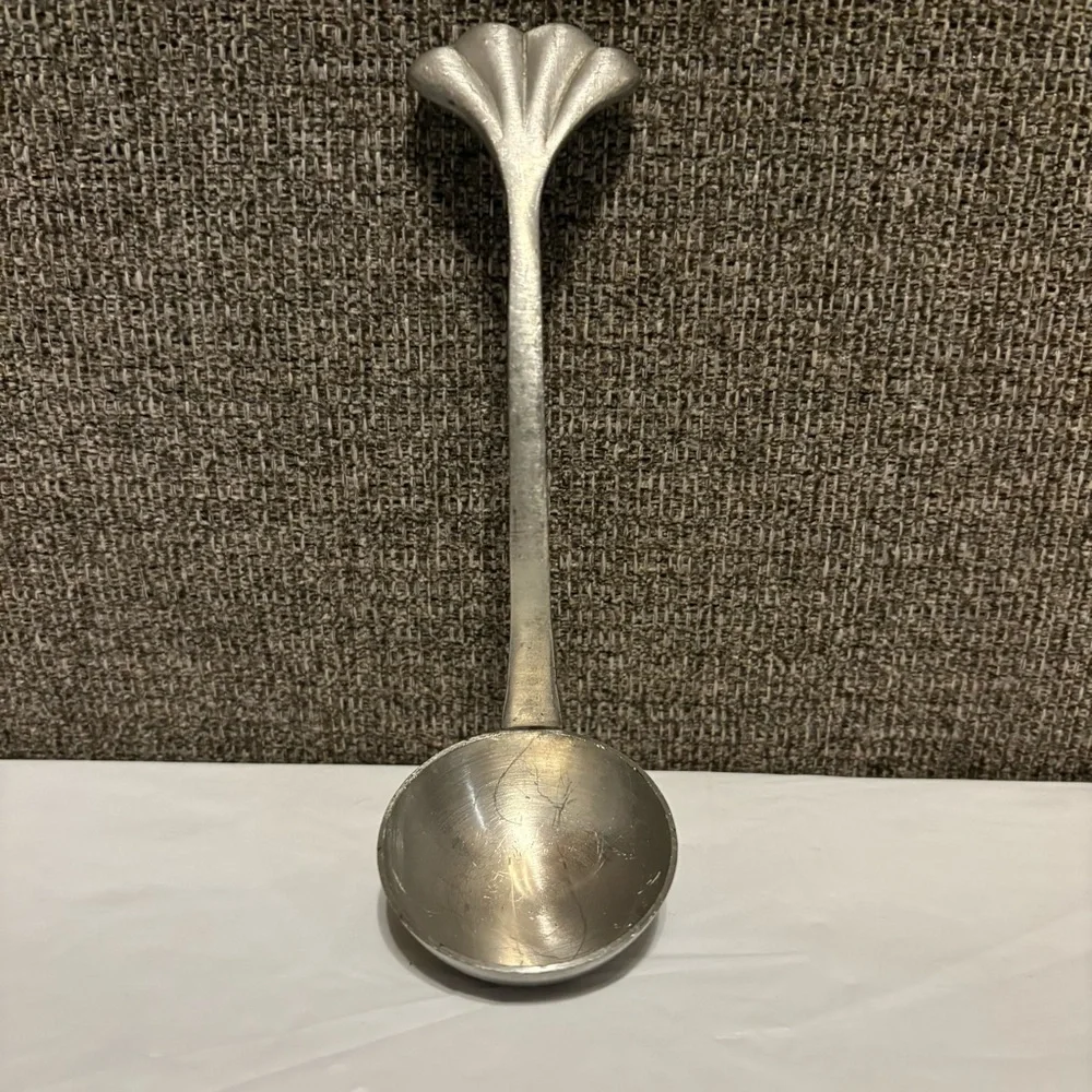 Woodbury Pewterers Pewter Gravy Ladle with Seashell Handle Danforth Vintage